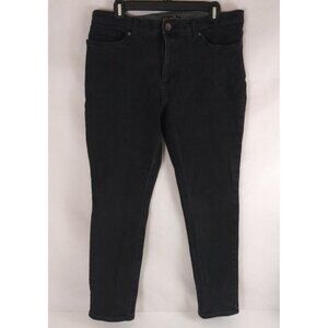 Lee Slim Fit Skinny Leg Mid Rise Women's Jet Black Jeans Size 14 Short